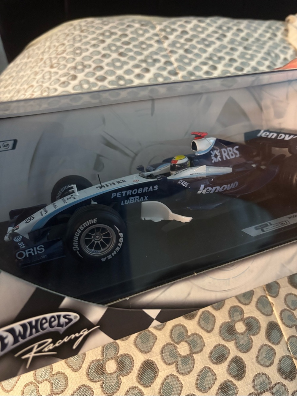 Hot Wheels Racing Williams F1 Model Car - Blue & White Nico Rosberg, Rare 2007